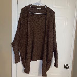 Umgee sz small brown popcorn cardigan Guc